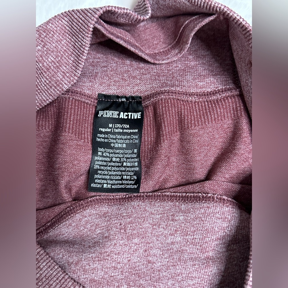 NWOT Victoria's Secret Pink Seamless tight Burgundy Marl - Picture 6 of 7